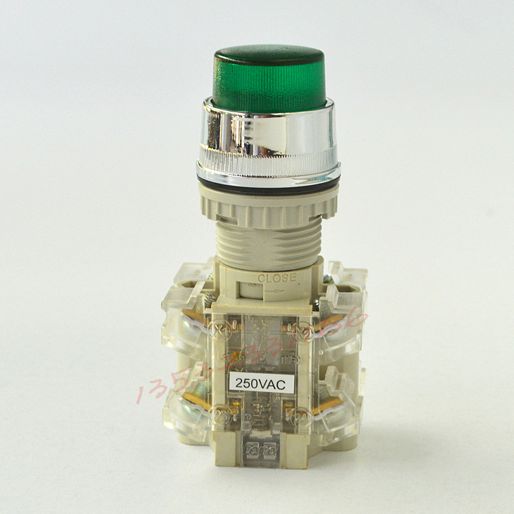 正品天得带灯按钮凸头自