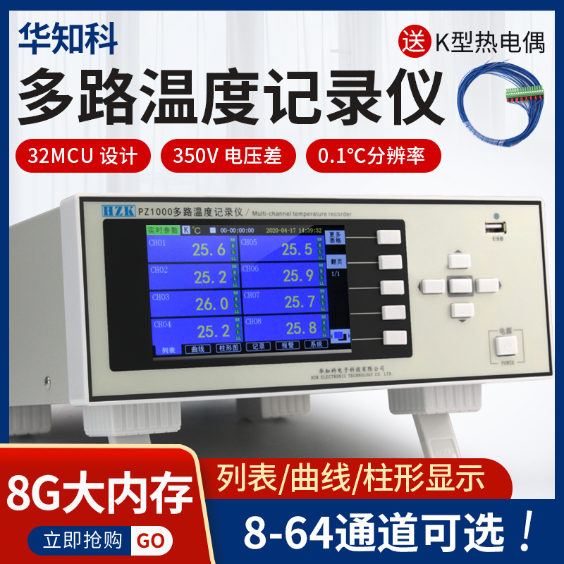 华知科多路温度记录仪曲