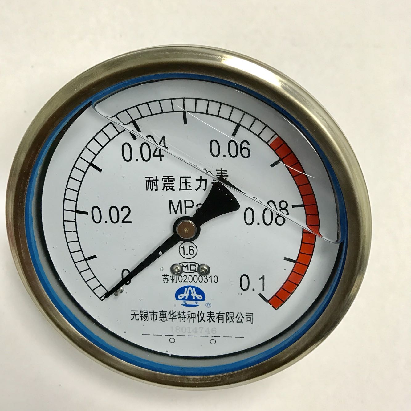 轴向耐震压力表螺纹在背