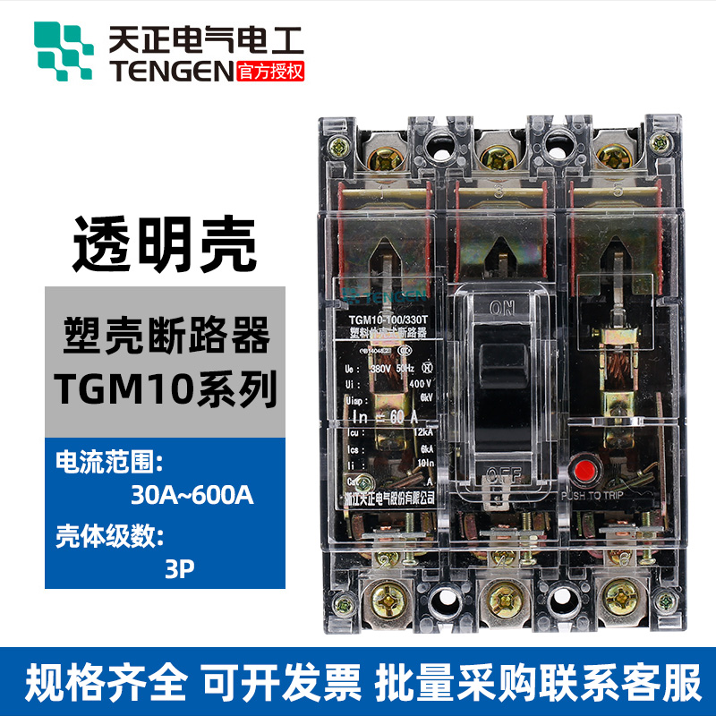 天正电气TENGEN空气开关塑壳断路器TGM10 330T 40 150 200A工地