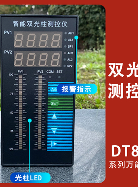 智能双光柱测控仪DT823/T823双回路数字显示温度压力液位显示
