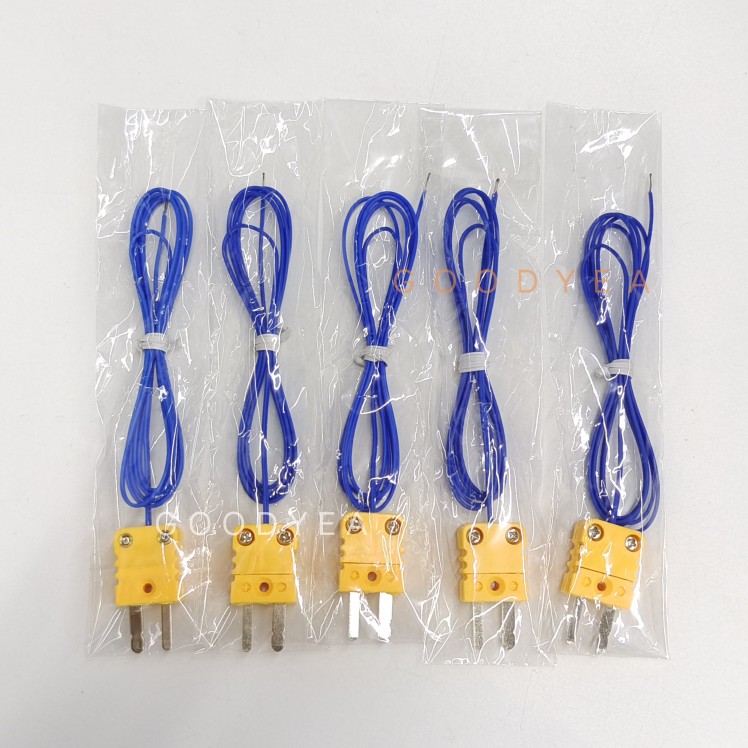 铁氟龙测温线补偿导线K型热电偶带插头温度计探头线传感器线胶皮