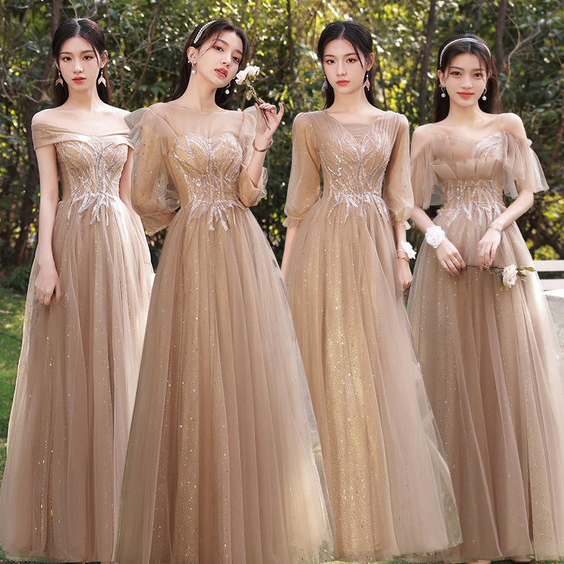 伴娘服2024新款毕业晚礼服平时可穿主持人夏季高级小众姐妹团大码