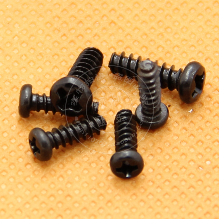 黑色十字圆头平尾自攻螺