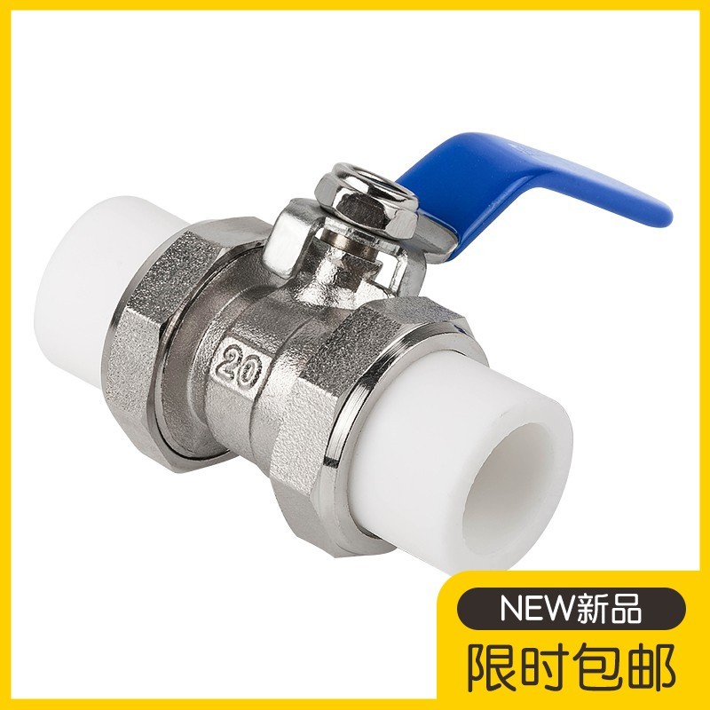 全铜双活接球阀热熔管门