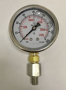 160bar 2300psi （16mpa) 压力表 直径前61mm-后68mm 螺纹m10x1