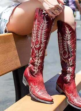 刺绣长靴女靴大码女43embroidery women long boots ladies boots