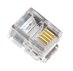 RJ11电话水晶头 6P4C 电话水晶头 2、4芯线通用接头(100只)