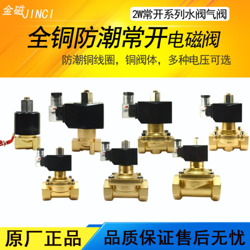 常开电磁阀 水阀气阀 铜阀体4分6分1寸 AC220V DC24V金磁正品保证