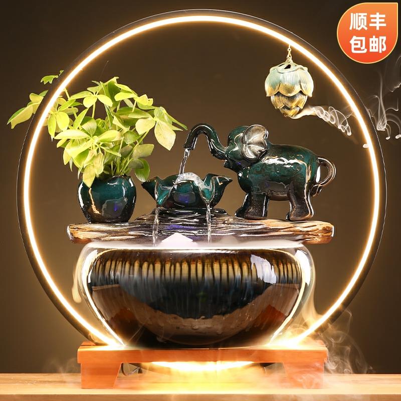 招财流水摆件创意循环家