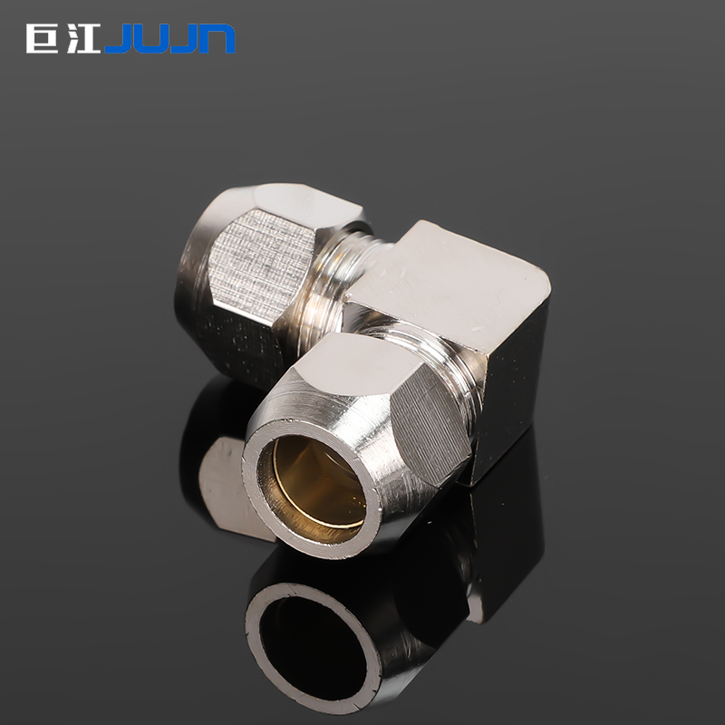 巨江气动卡套PV接头气管气动直角弯头铜接头PV6/8/10/12/14/16