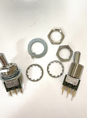 日本NKK M-2012L/B大头钮子开关3脚2档12mm摇头摇臂拨动开关 针脚