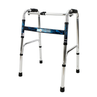 热卖富士康带轮助行器四脚老人行走助步器可折叠康复辅助器带座板