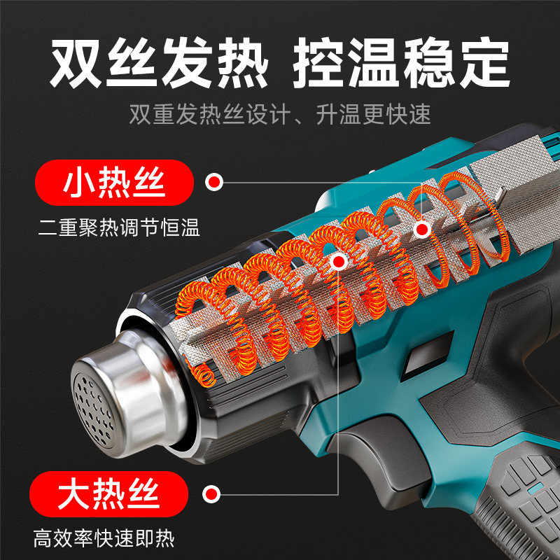 锂电热风枪充电式小型调温烘枪工业贴膜大功率便携热缩膜无线烤枪,橡塑材料及制品,其他塑料制品,淘宝优惠券,粉丝福利购,淘宝优惠卷