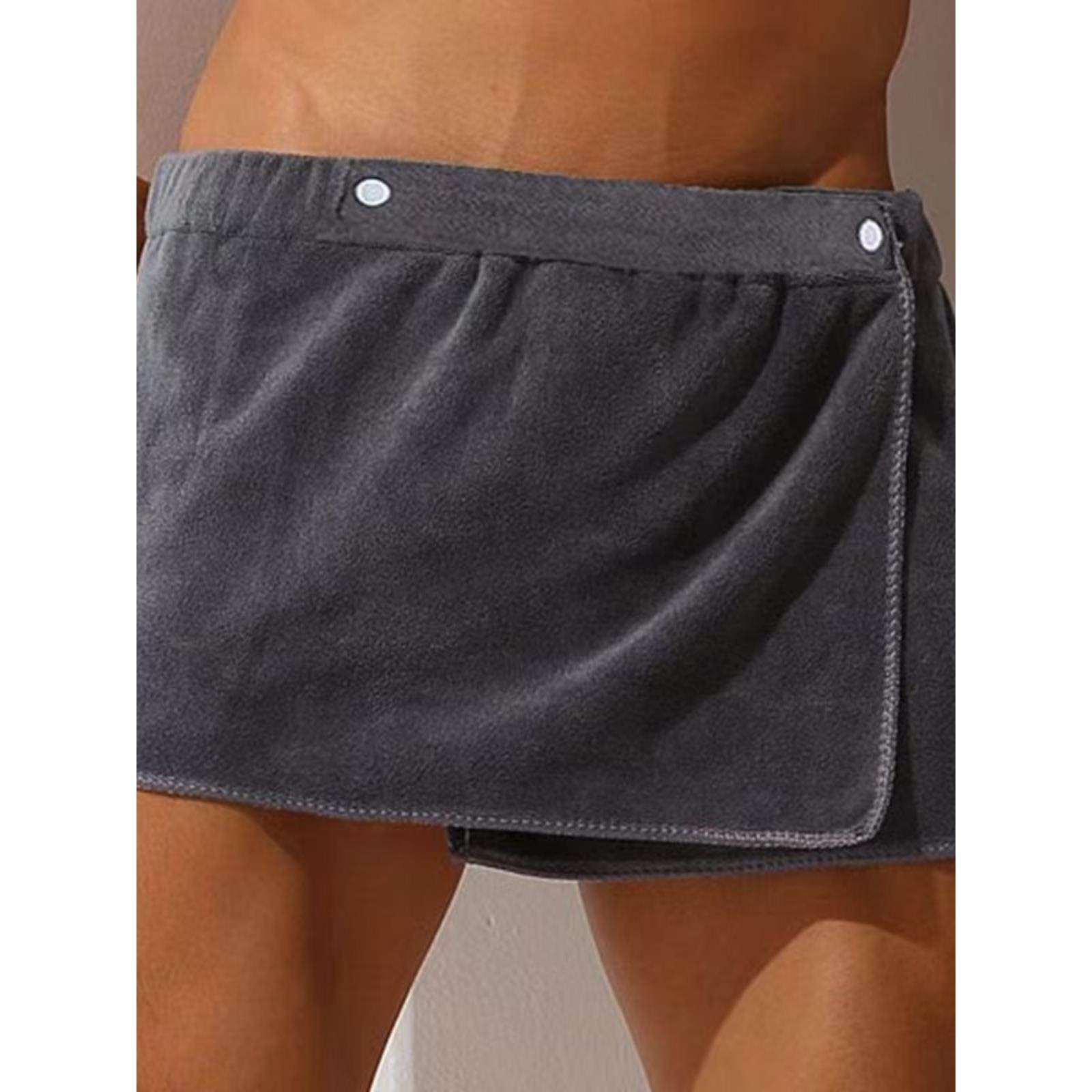 男士浴巾家用吸水毛巾性感沙滩短裙防走光男士浴裙可穿毛巾游泳裤