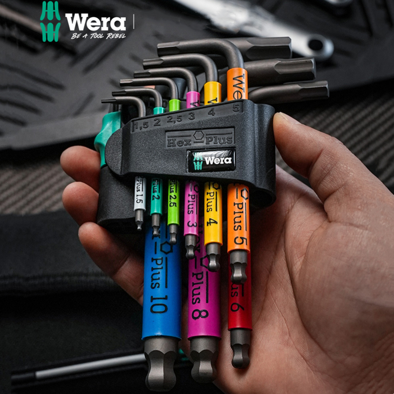 德国维拉Wera进口彩色内六角扳手套装公制L型球头短柄六角匙起子