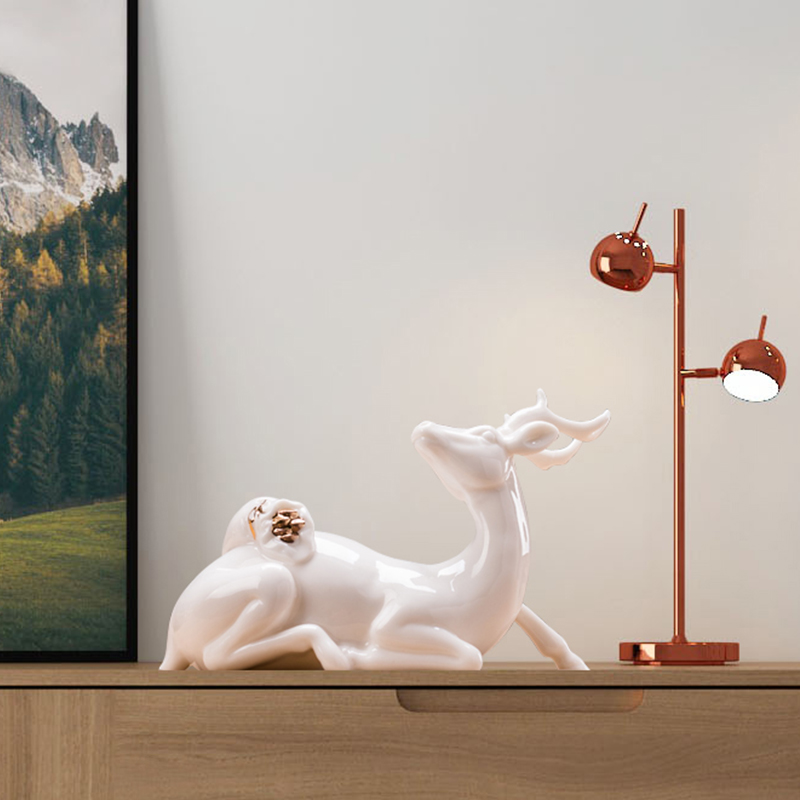 新中式满载而归鹿摆件简