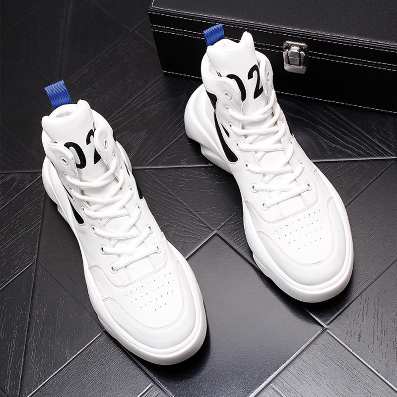 马丁靴男高级感白色2024新款冬季加绒保暖英伦风厚底增高男士短靴