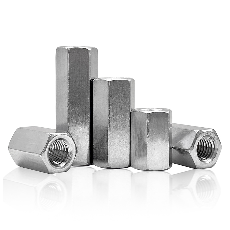 不锈钢双通六角柱长螺母