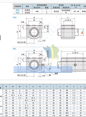 带座箱式直线轴承KRCS8 10 12 13 16 20 25 30 35 40 50