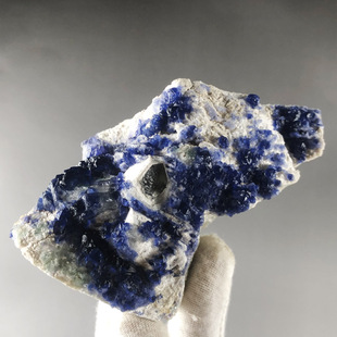 内蒙蓝色萤石原石天然水晶共生矿物晶体标本奇石观赏收藏精品摆件