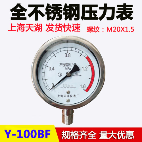 上海天湖不锈钢压力表防