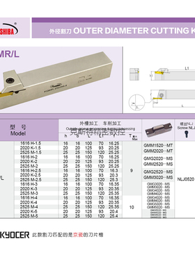 悍狮霸 抗震切槽切断刀杆 京瓷款 KGMR1616H-2020K-2525M-2-3-4-5