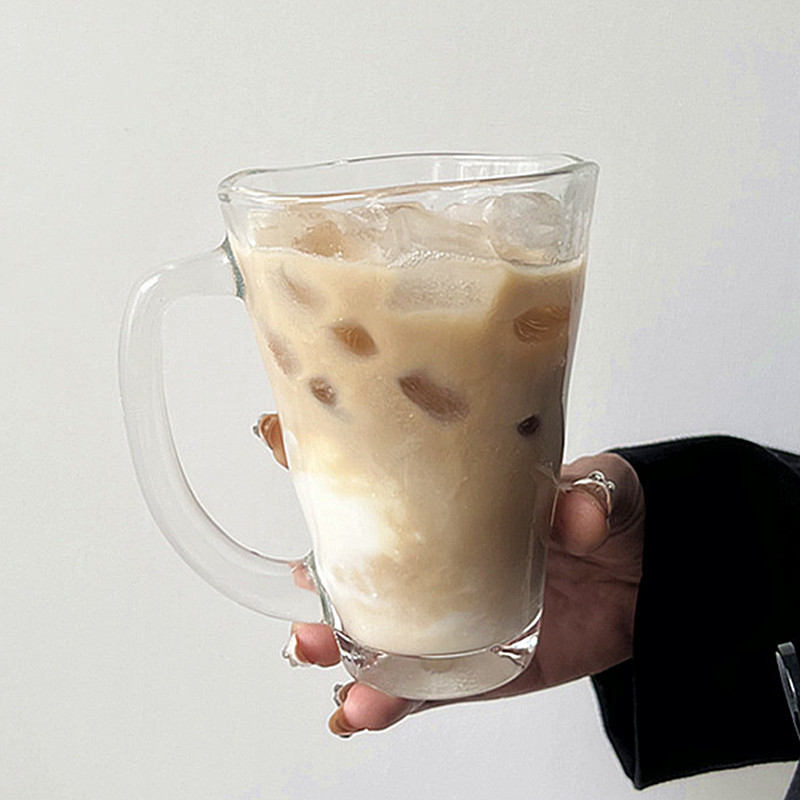 冰美式咖啡杯风带把不规