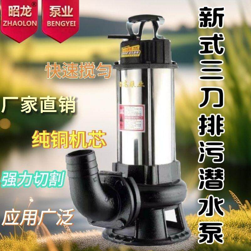 一两相三相污水带三刀切割泵无堵农用养殖场化粪排污沼气池泥浆泵