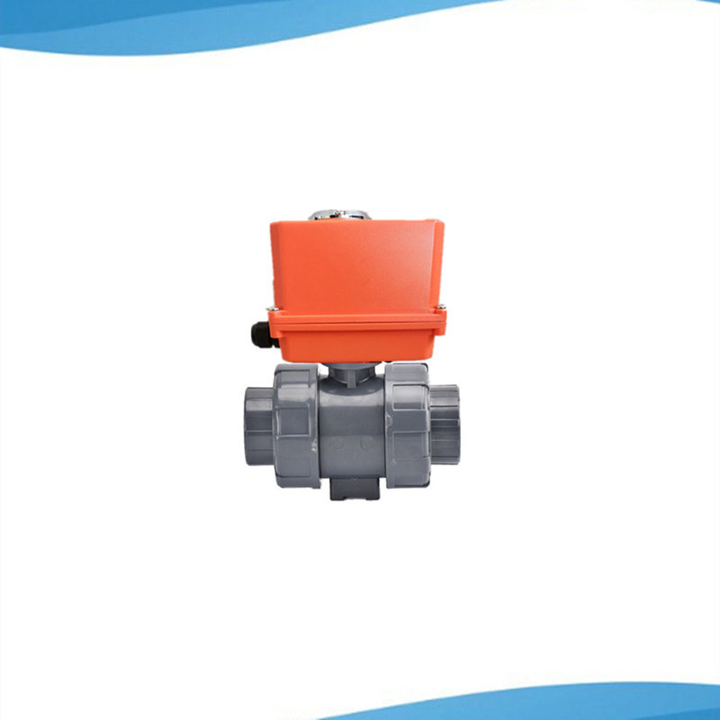 电动球阀UPVC塑料双活接由令耐酸碱DN15 20 25 32 40AC220V开关阀