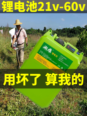 采茶机锂电池24v48V60V园林草坪机抽水泵电锯大容量割草机绿篱机