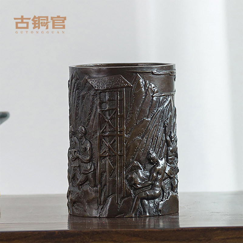 古铜官笔筒摆件革命时代