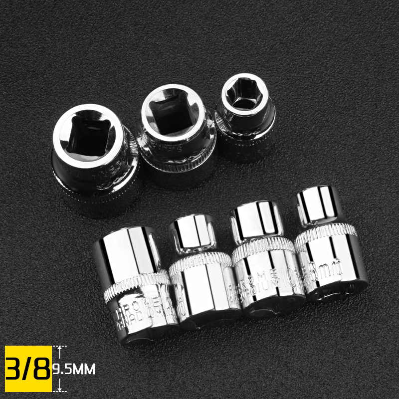 3/8中飞6角六角螺丝短套筒头套装单个扳手套头套管10/14/17/24mm