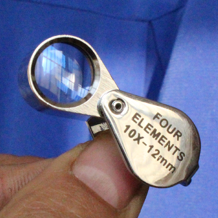 10倍地质放大镜宝石 钻石鉴定12毫米四层10x高清光学玻璃镜片