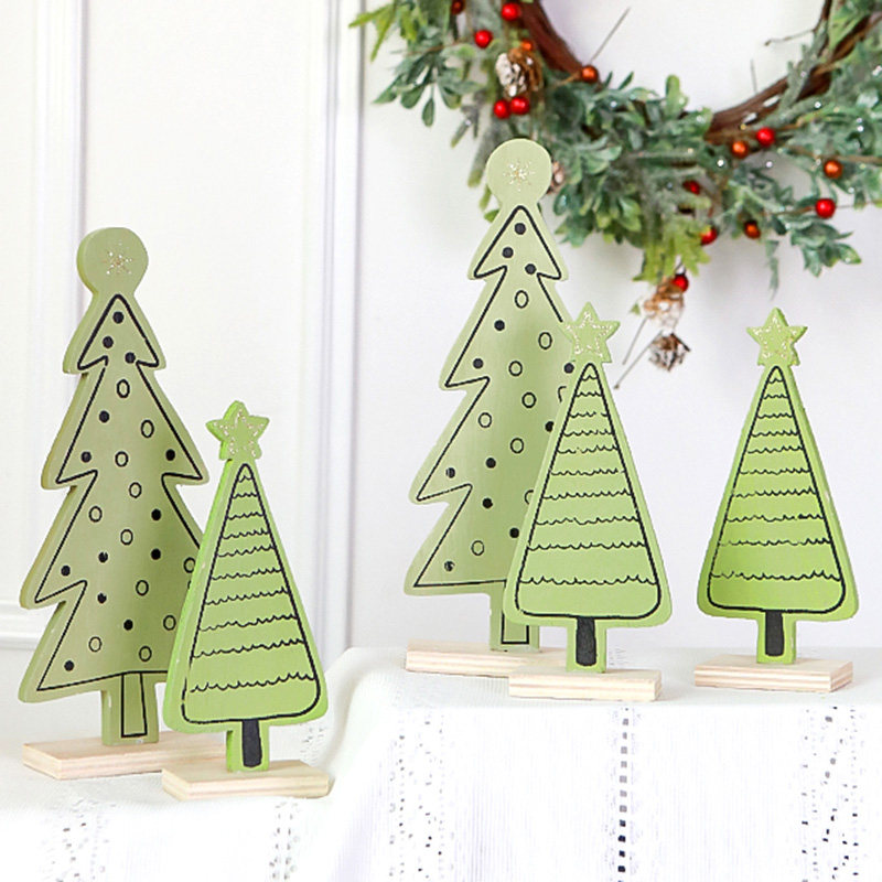 北欧风迷你木质圣诞树礼