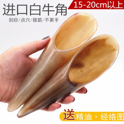 直销天然牛角板刮痧按摩刮痧筒全身通用颈部背部拨经棒特大牛角筒