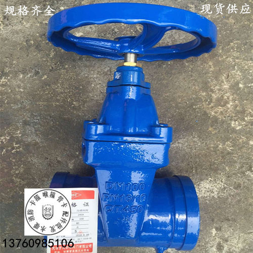 蓝色卡箍连接沟槽式暗杆