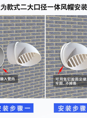 PVC侧墙出风口屋顶防雨透气帽50 75 110排水管防鸟鼠塑料防风帽