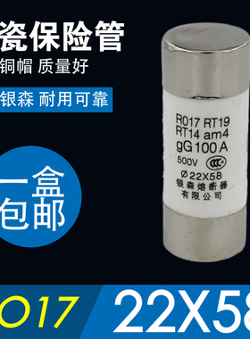 银森陶瓷保险管RO17保险丝熔芯22X58熔断器R017 RT19圆筒RT29-125