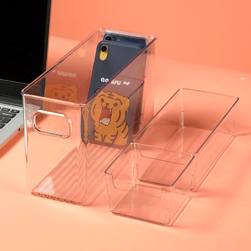 桌面透明亚克力手机壳杂物小物件化妆品收纳盒整理盒收纳筐置物架