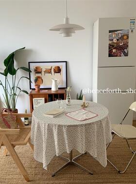 henceforth自制碎花桌布法式乡村创意蓝密拷线ins风野餐布背景布