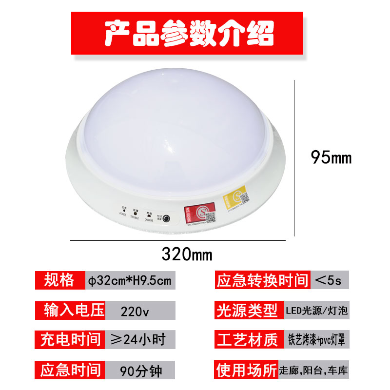 消防应急照明吸顶灯感楼