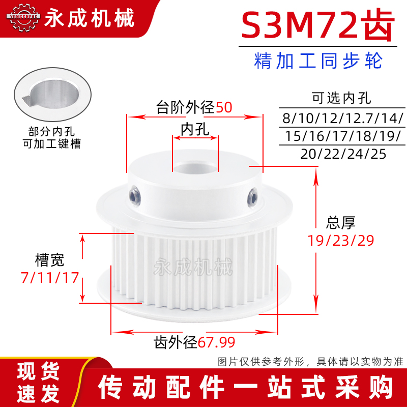 带台齿同步轮皮槽宽孔外