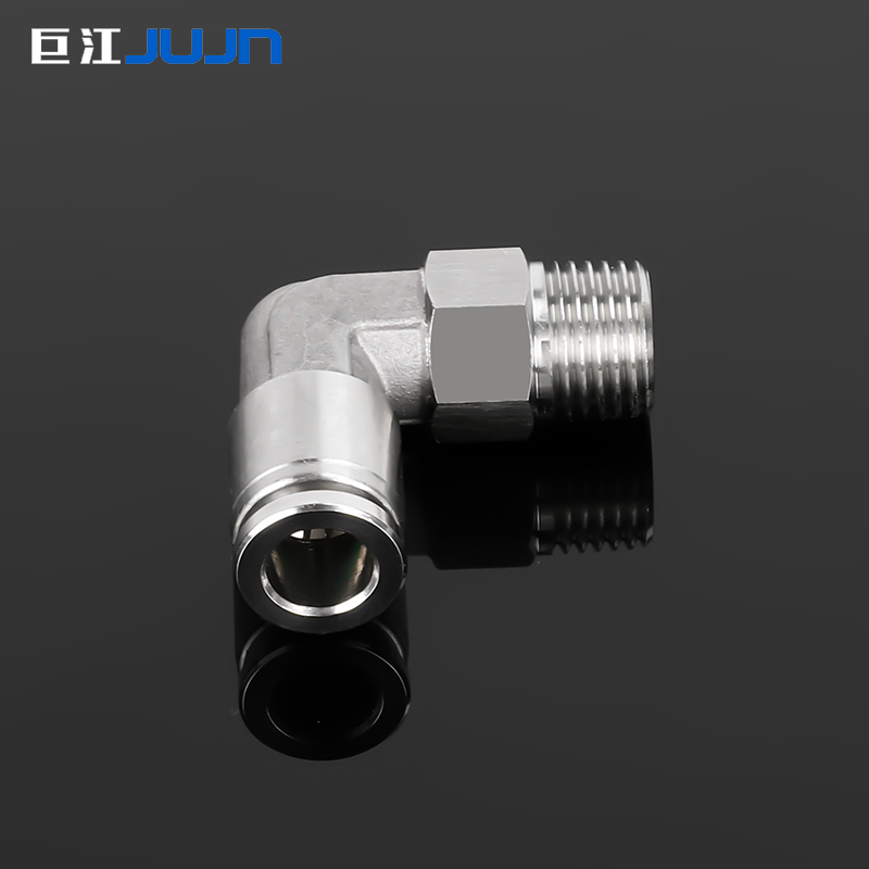 巨江气动304不锈钢PL接头快插快接PL4/6/8气动弯头气管元件