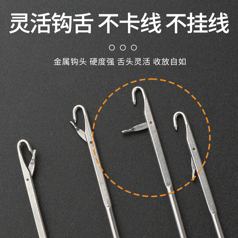 服装用加长带舌钩针长圈钩针穿绳器勾针反里器翻口袋口舌三通穿珠