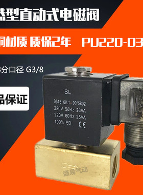 新恭型电磁阀PU220-03AR 3分电磁阀水阀气阀AC220V DC24V SLGPC