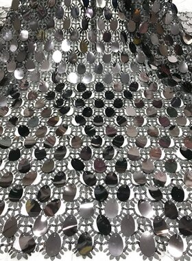重工亮片蕾丝布料服装面料高档网纱刺绣珠片婚纱礼服diyZ布/1码。