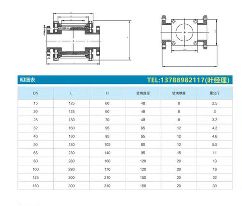 304不锈钢方形法兰直通视镜SG-FZT碳钢方型观察口视窗水流指示器