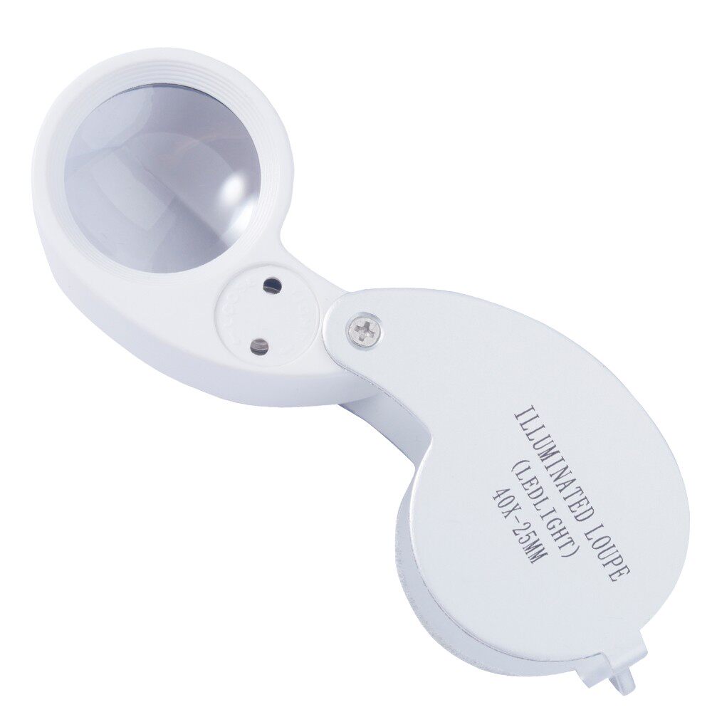 便携式40倍折叠放大镜led带灯放大镜珠宝文玩玉钱币邮票字画鉴赏