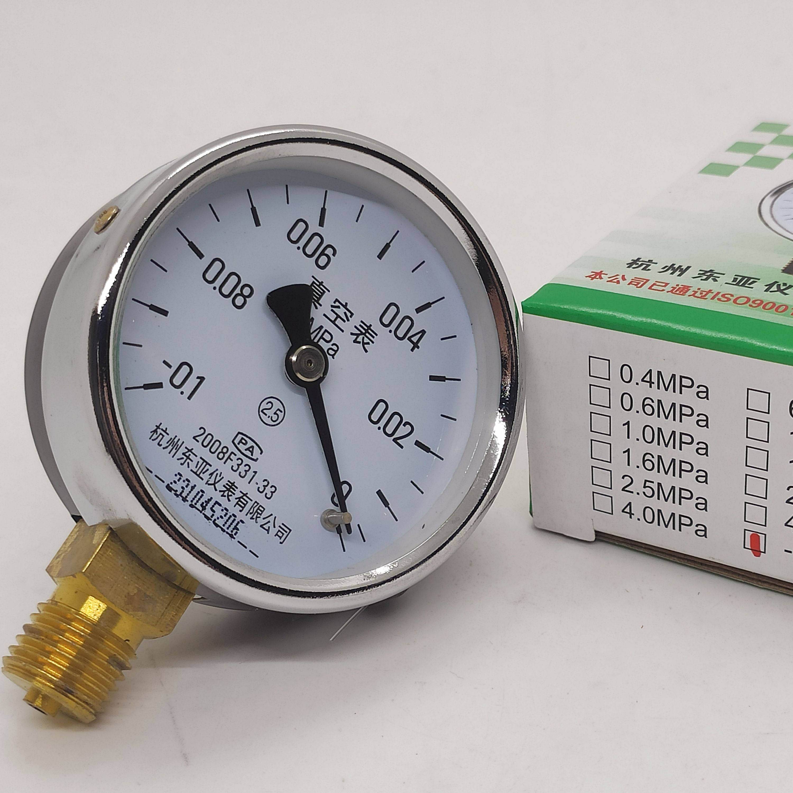 询价IMT东亚仪表Y-60真空压力表-0.1-0MPA水压表40MPa表盘60mmM14